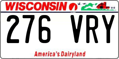 WI license plate 276VRY