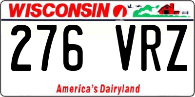 WI license plate 276VRZ