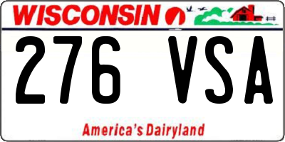 WI license plate 276VSA