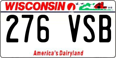 WI license plate 276VSB