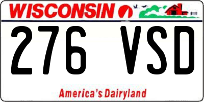 WI license plate 276VSD