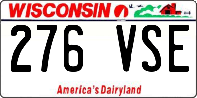 WI license plate 276VSE
