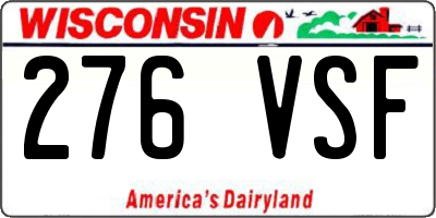 WI license plate 276VSF