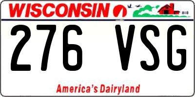 WI license plate 276VSG