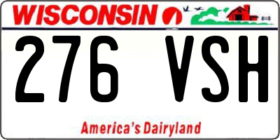 WI license plate 276VSH