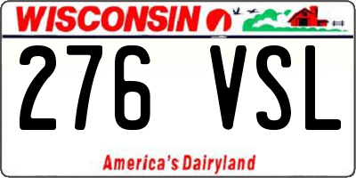 WI license plate 276VSL