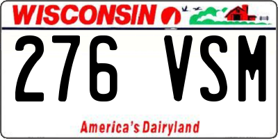 WI license plate 276VSM