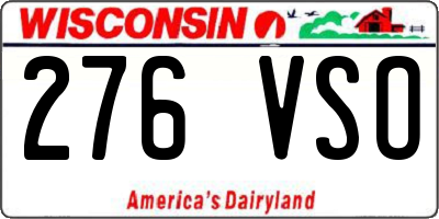 WI license plate 276VSO