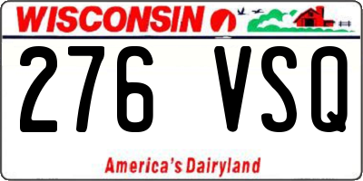 WI license plate 276VSQ
