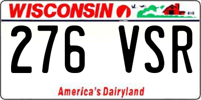 WI license plate 276VSR