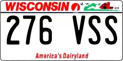 WI license plate 276VSS