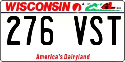 WI license plate 276VST