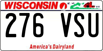 WI license plate 276VSU