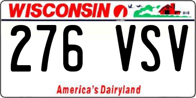 WI license plate 276VSV