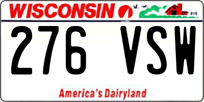 WI license plate 276VSW