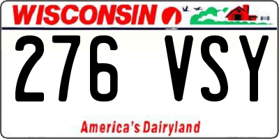 WI license plate 276VSY