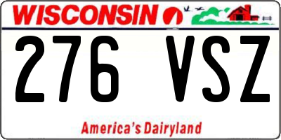WI license plate 276VSZ