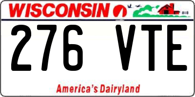 WI license plate 276VTE