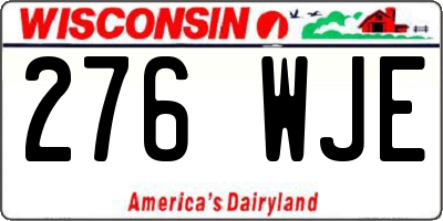 WI license plate 276WJE