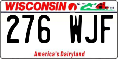 WI license plate 276WJF