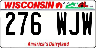 WI license plate 276WJW