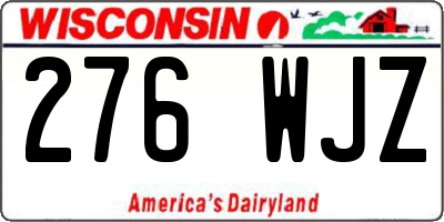 WI license plate 276WJZ