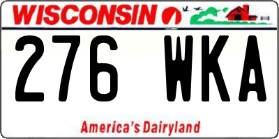 WI license plate 276WKA