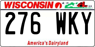 WI license plate 276WKY