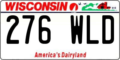 WI license plate 276WLD