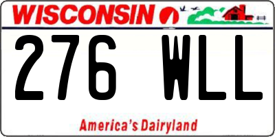WI license plate 276WLL