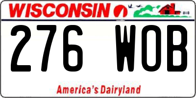 WI license plate 276WOB