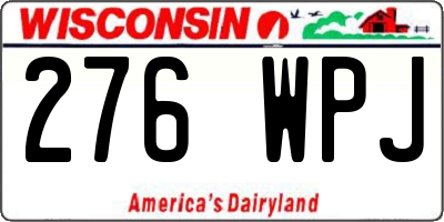 WI license plate 276WPJ