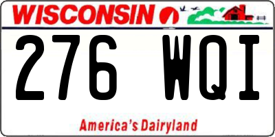 WI license plate 276WQI