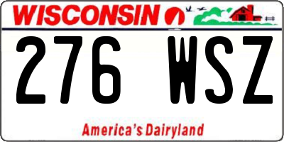 WI license plate 276WSZ