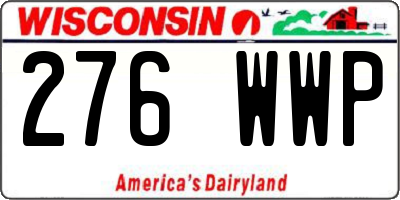 WI license plate 276WWP