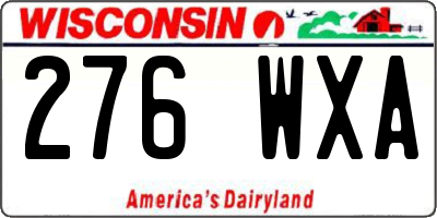 WI license plate 276WXA
