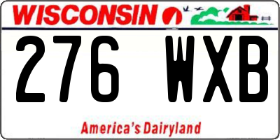 WI license plate 276WXB
