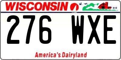 WI license plate 276WXE