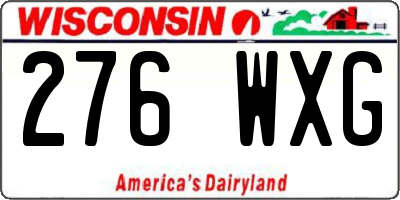 WI license plate 276WXG