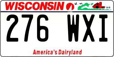 WI license plate 276WXI