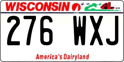 WI license plate 276WXJ