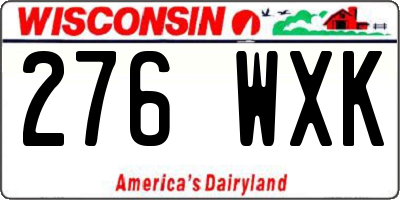 WI license plate 276WXK