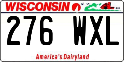 WI license plate 276WXL