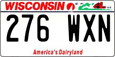 WI license plate 276WXN