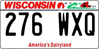 WI license plate 276WXQ