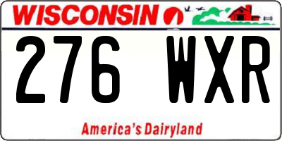 WI license plate 276WXR