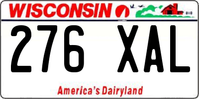 WI license plate 276XAL