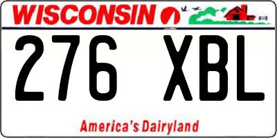 WI license plate 276XBL