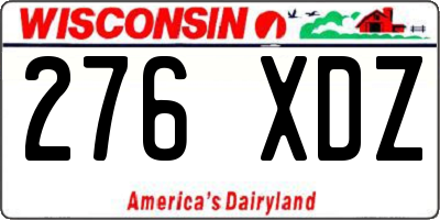 WI license plate 276XDZ