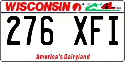 WI license plate 276XFI